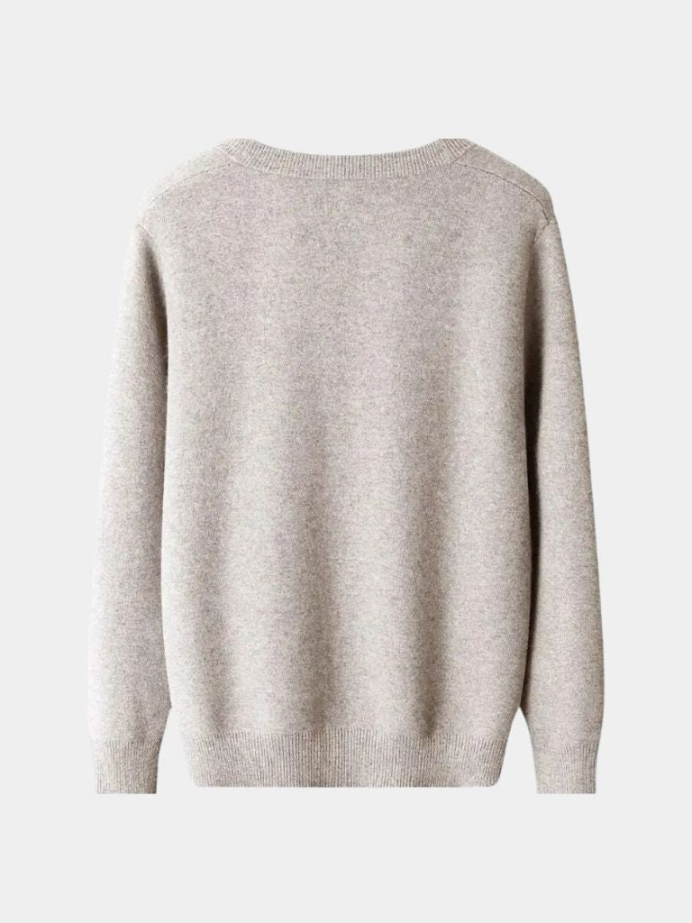 100% Merino Wool V Neck Knitwear Cardigan Sweater -
