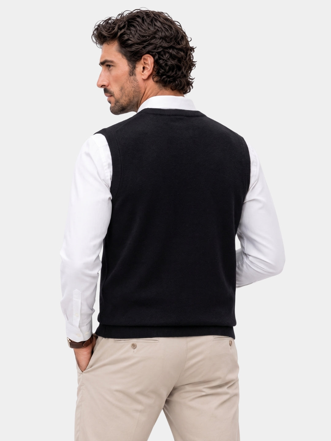 100% Cashmere V Neck Knit Vest -
