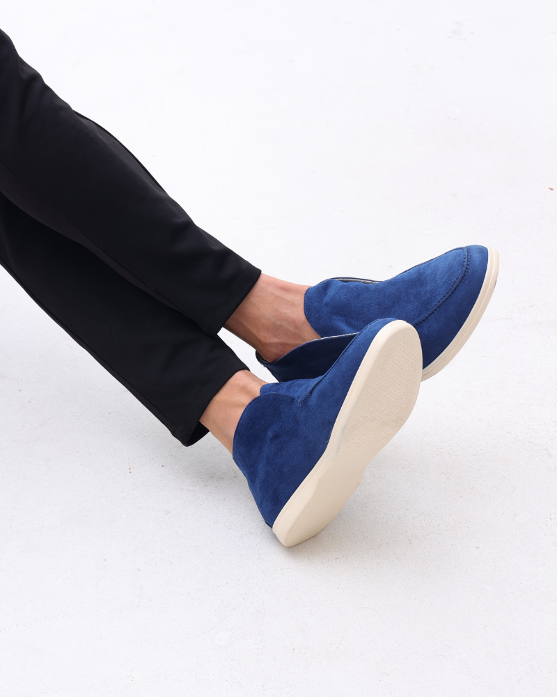 Mocassins de camurça de cano alto