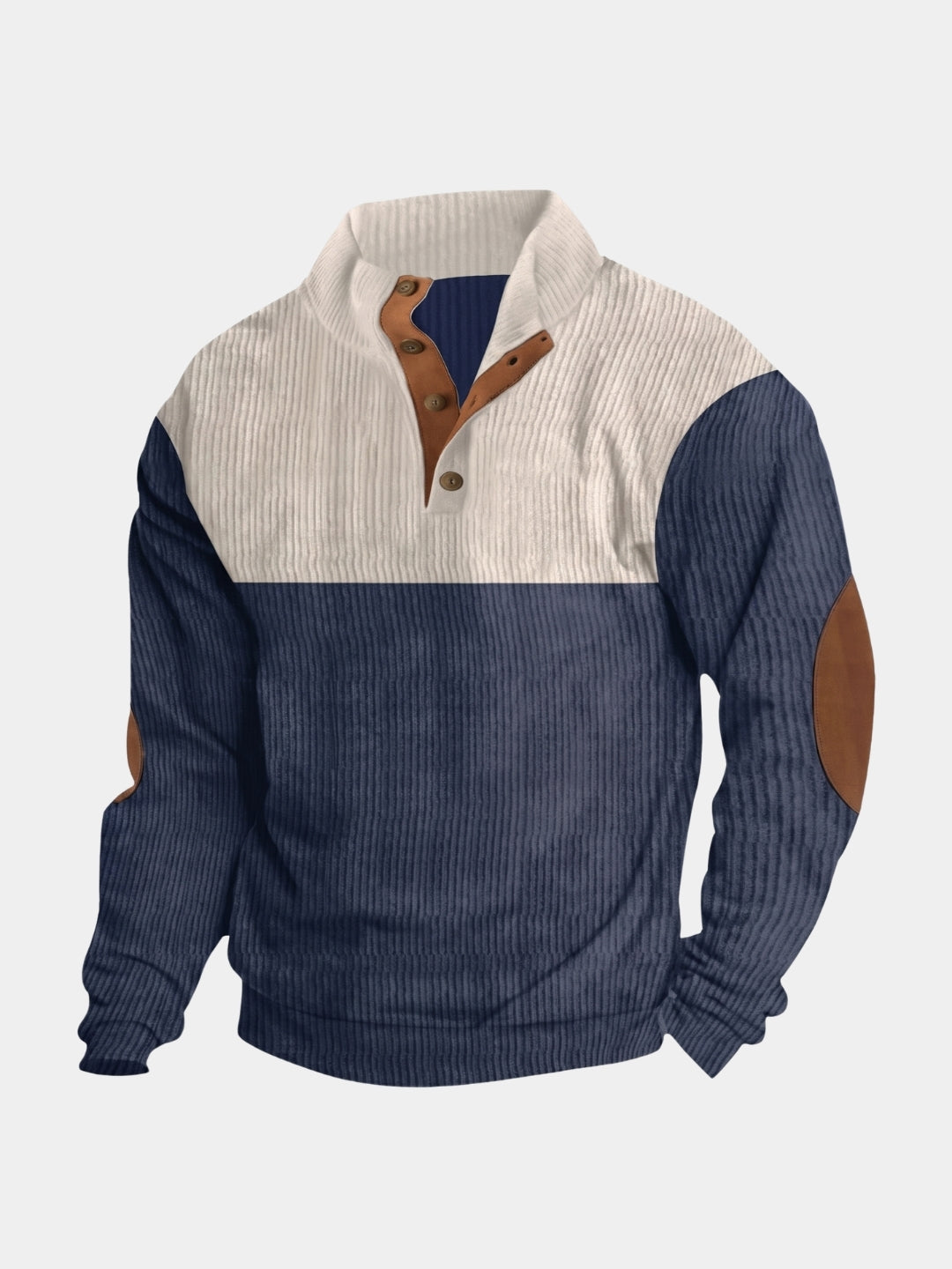 High Collar Corduroy Retro Pullover