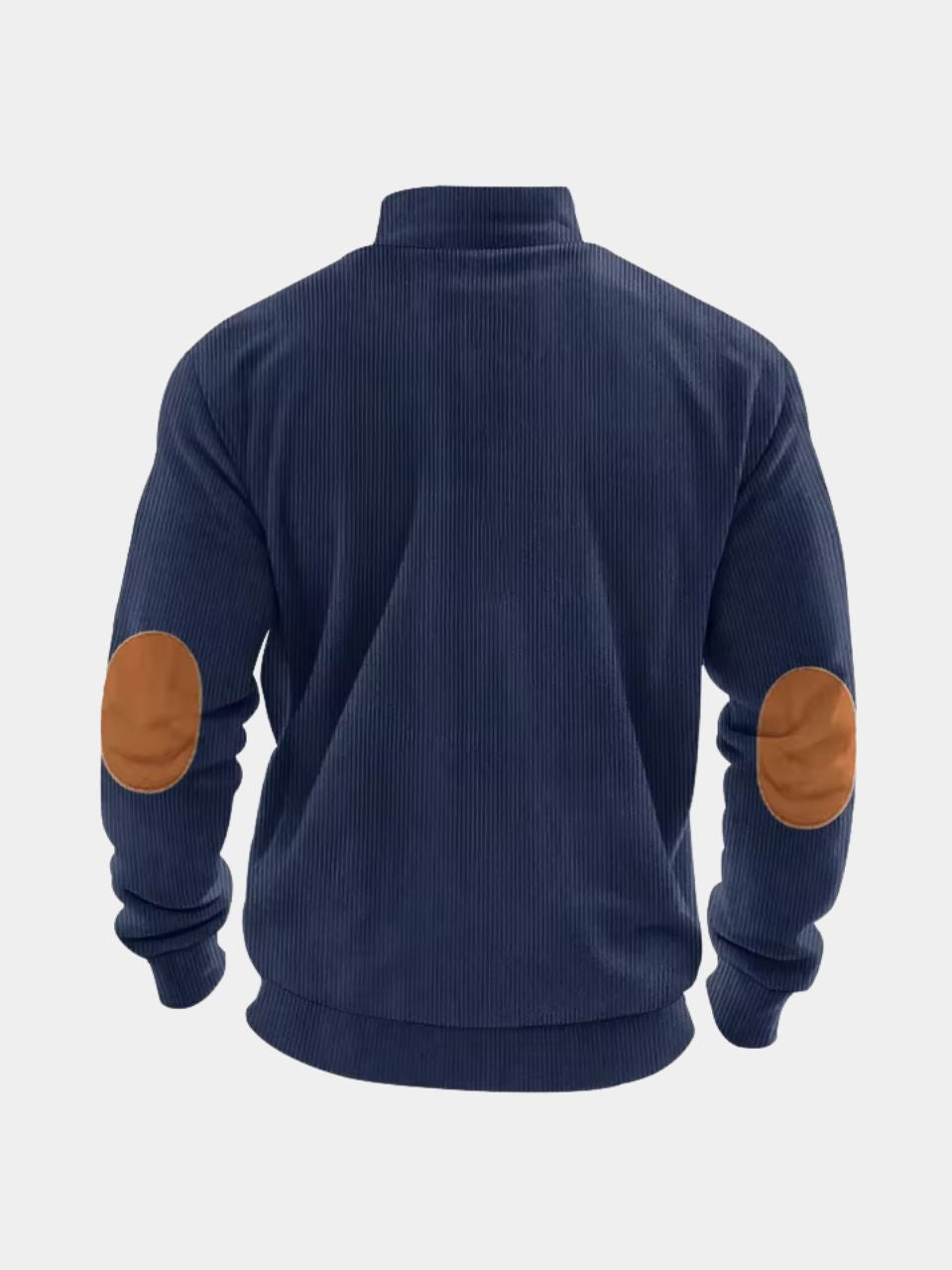 High Collar Quarter Zip Corduroy Pullover -