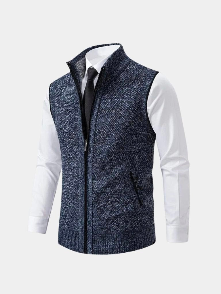 Elegant Full-Zip Sweater Vest -