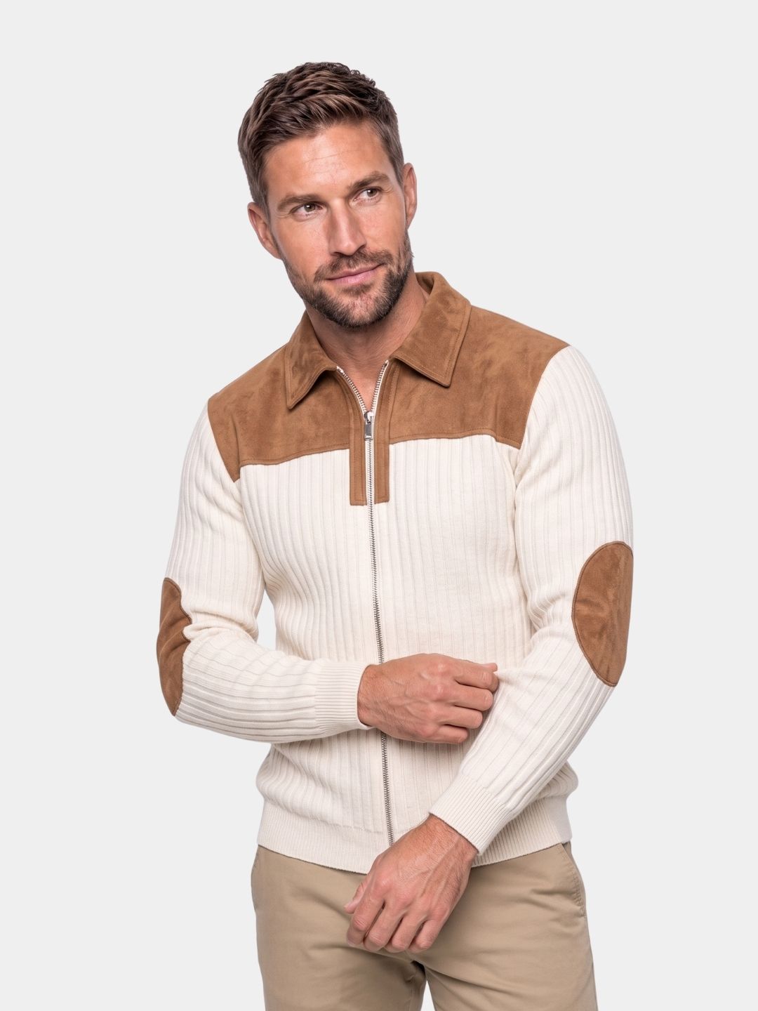 Camborne Elbow Patch Quarter Zip Pullover -Nikiam