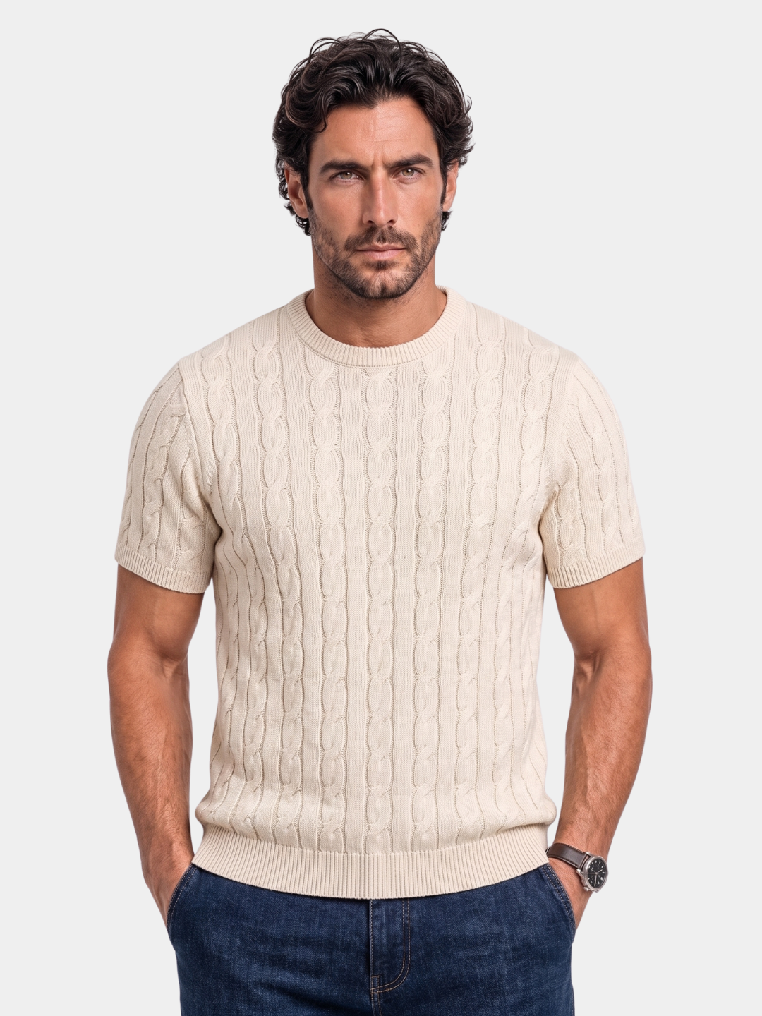 Classic Lozenge Knit T-Shirt -Nikiam