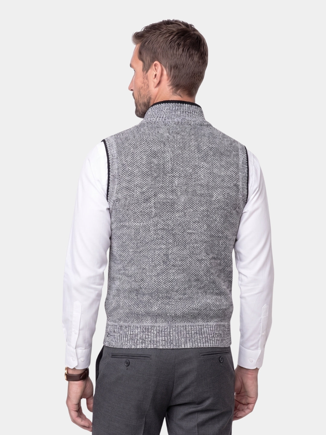 Elegant Full-Zip Sweater Vest -