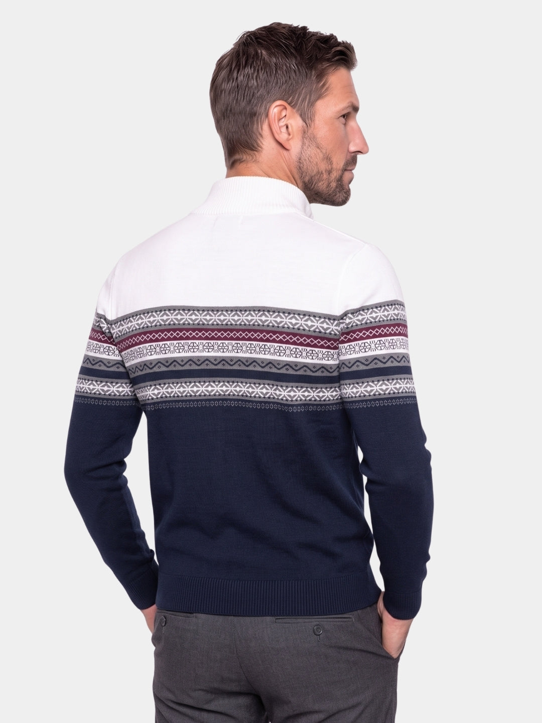 Half Zip Knit Pullover Sweater -