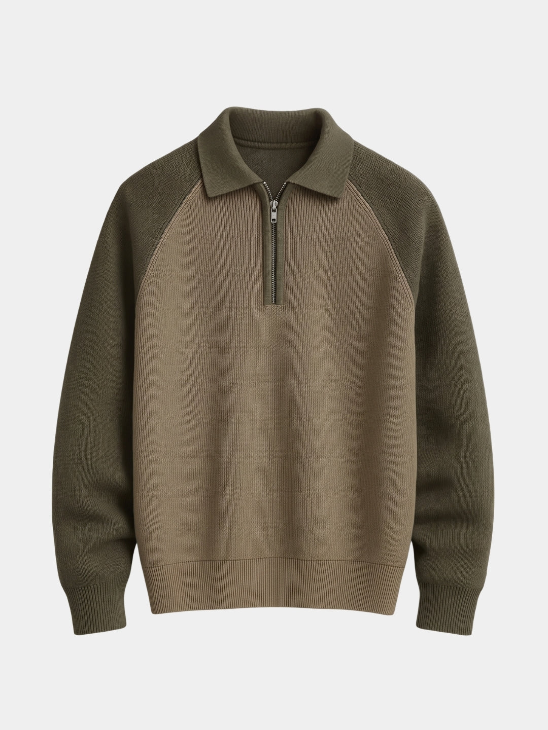 Raglan Quarter Zip Sweater -