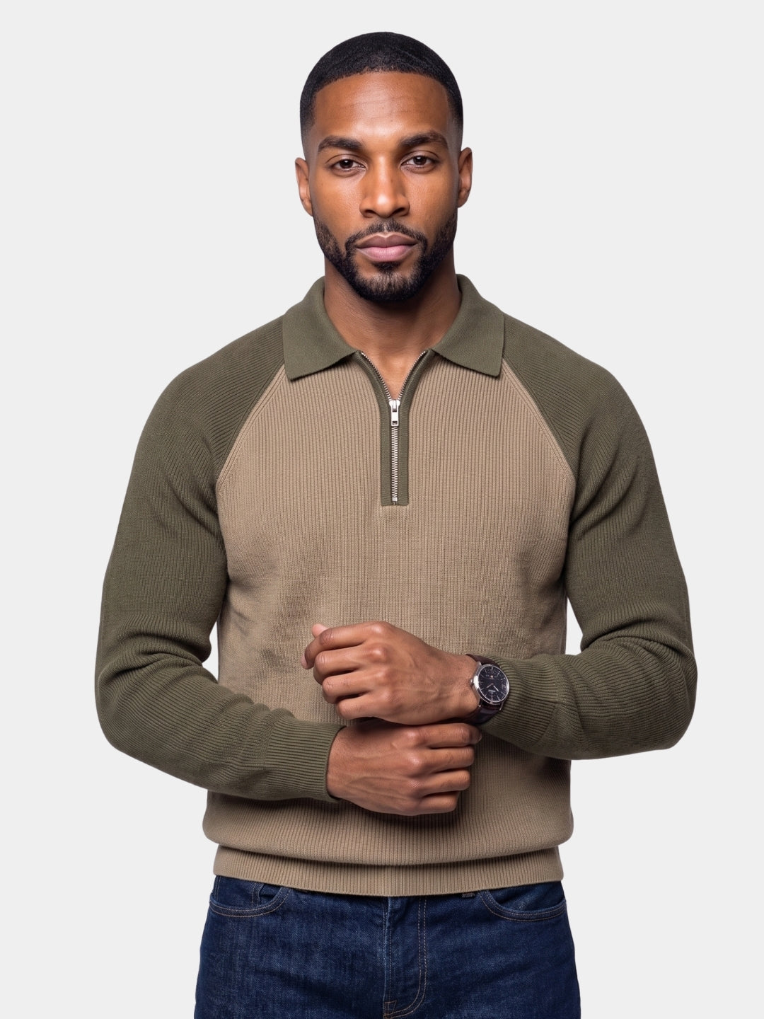 Raglan Quarter Zip Sweater -