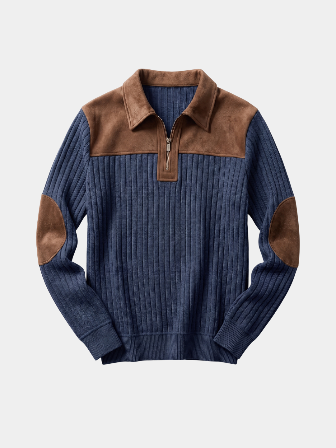 Camborne Elbow Patch Quarter Zip Pullover -Nikiam