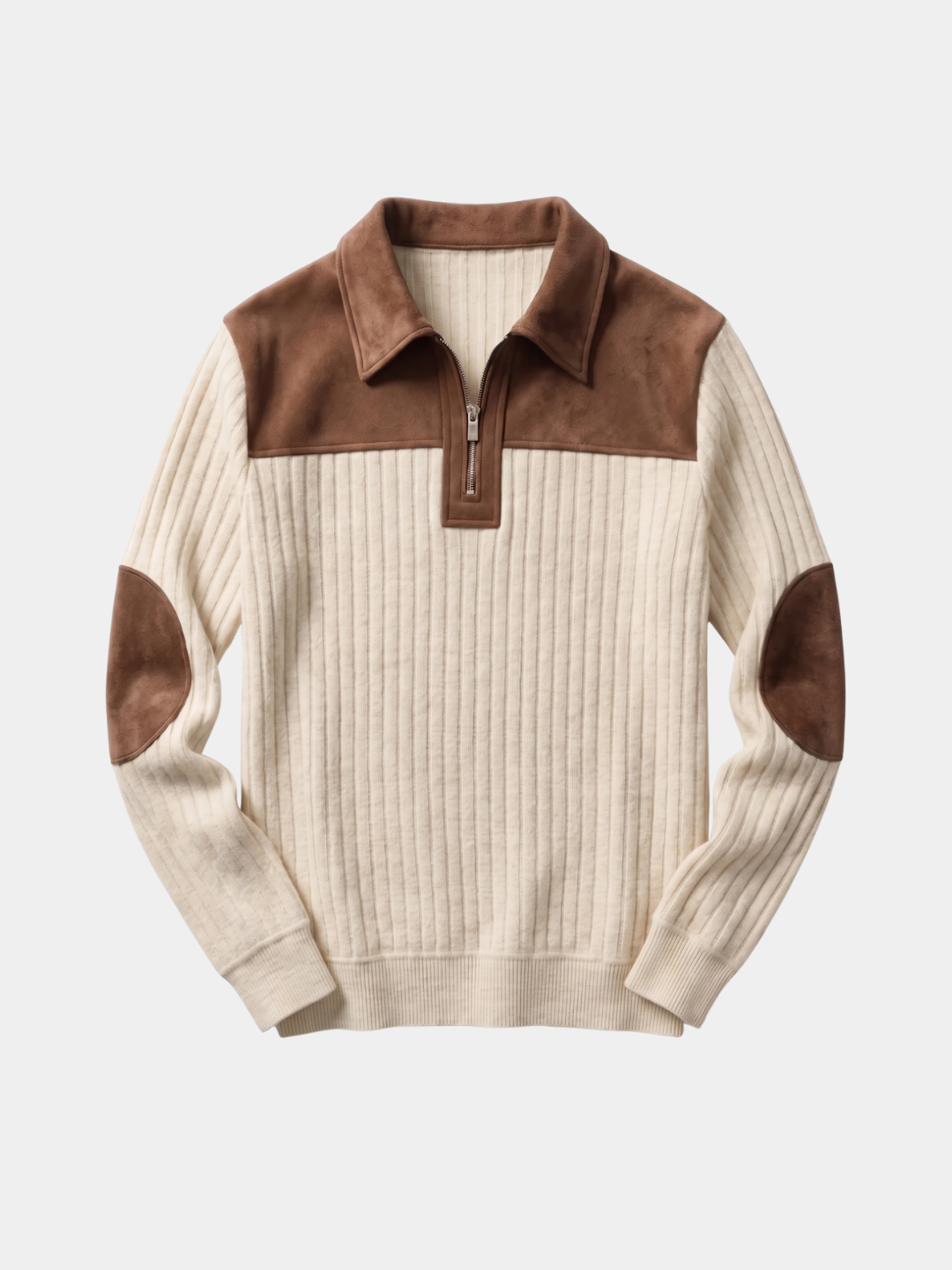 Camborne Elbow Patch Quarter Zip Pullover -Nikiam