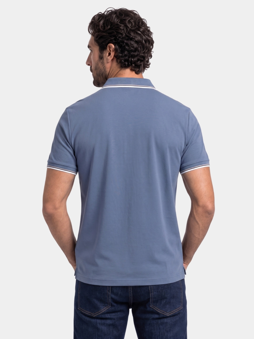 Timeless Black V-Neck Polo - Cross & Crown