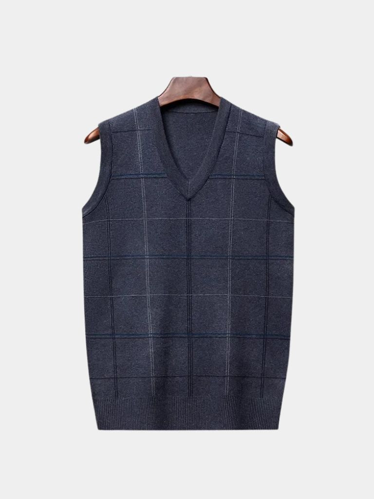 Academic Checkered Knit Vest -