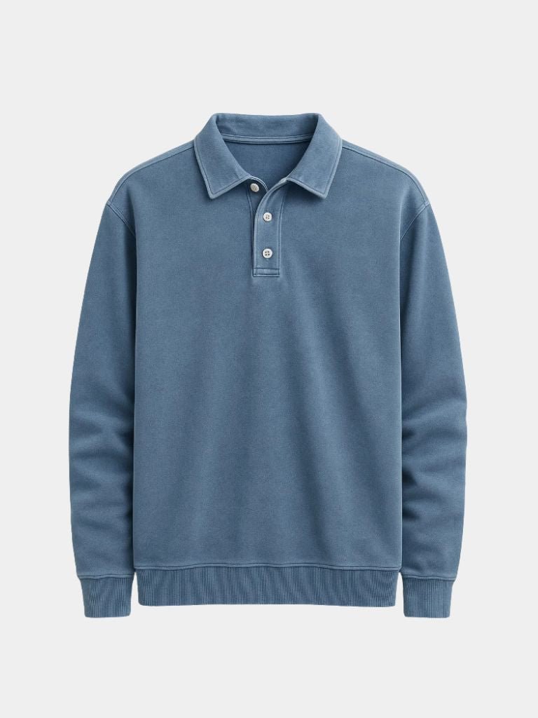 Canyon Mist Long Sleeve Polo Shirt – Cross & Crown