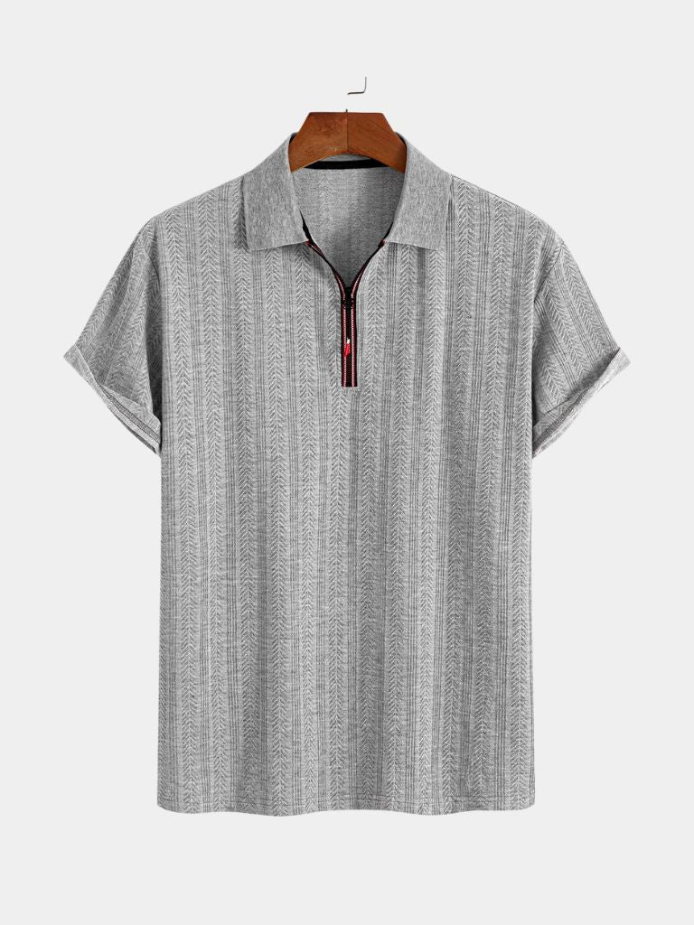 Cavalière Textured Quarter Zip Polo – Cross & Crown