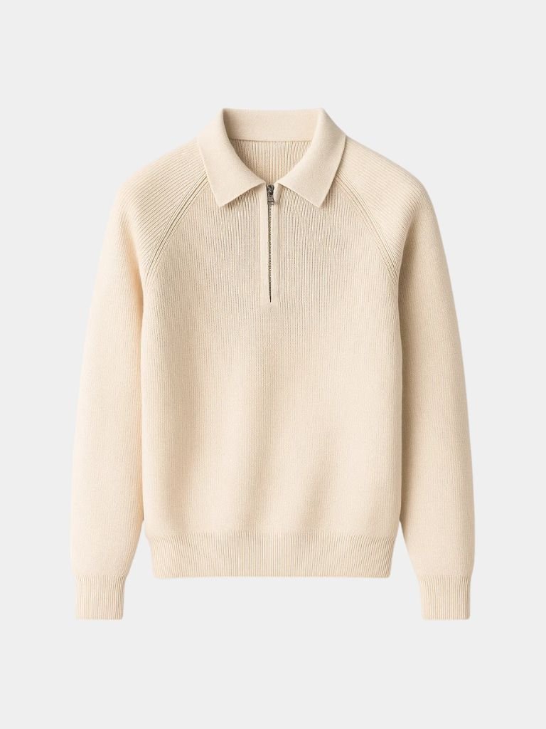 Raglan Quarter Zip Sweater -