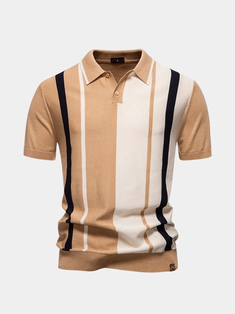 Retro Stripe Polo – Cross & Crown