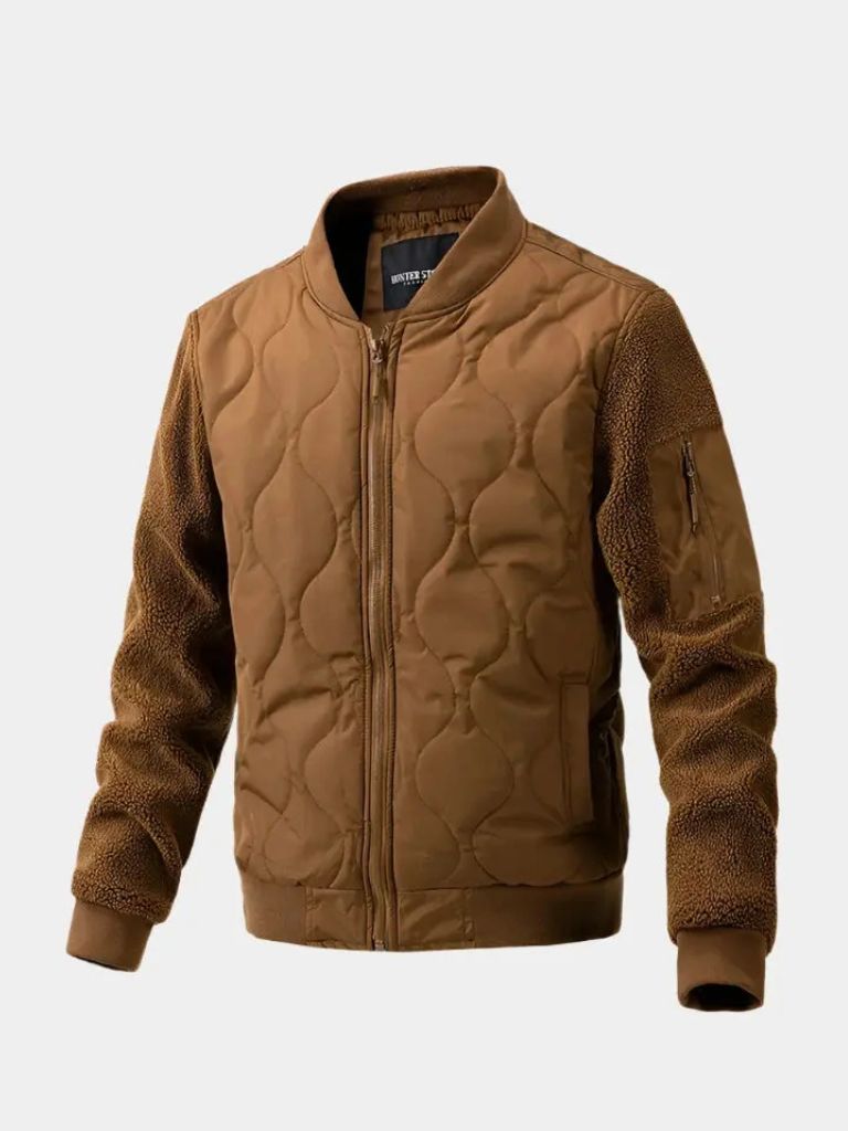 Sherpa Sleeves Padded Bomber Jacket -