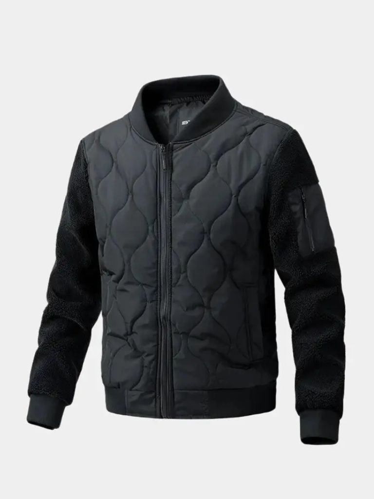 Sherpa Sleeves Padded Bomber Jacket -