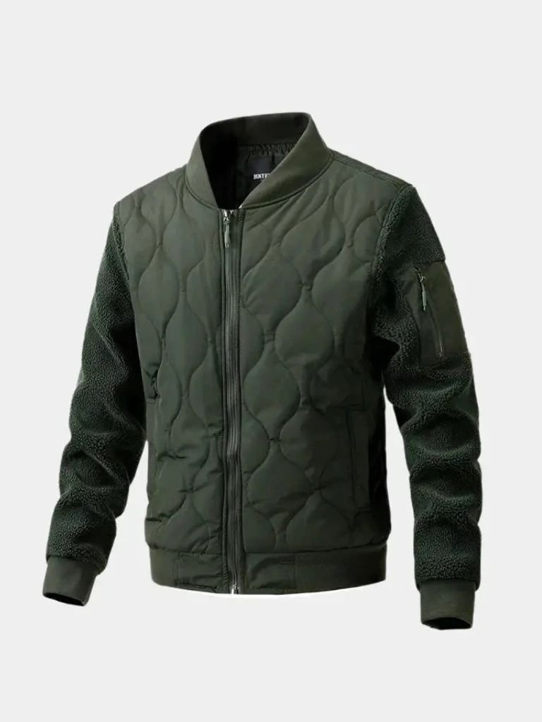 Sherpa Sleeves Padded Bomber Jacket -