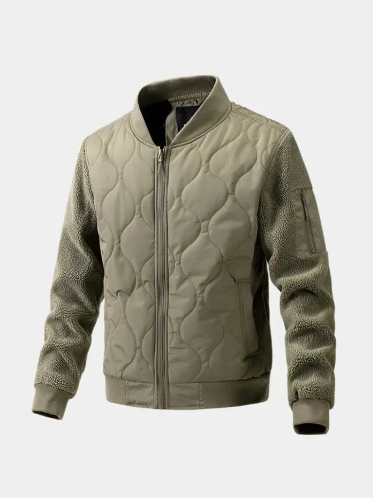 Sherpa Sleeves Padded Bomber Jacket -