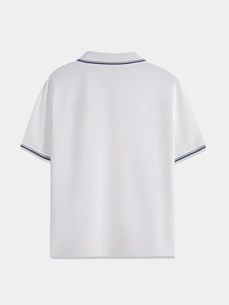 Timeless Black V-Neck Polo - Cross & Crown