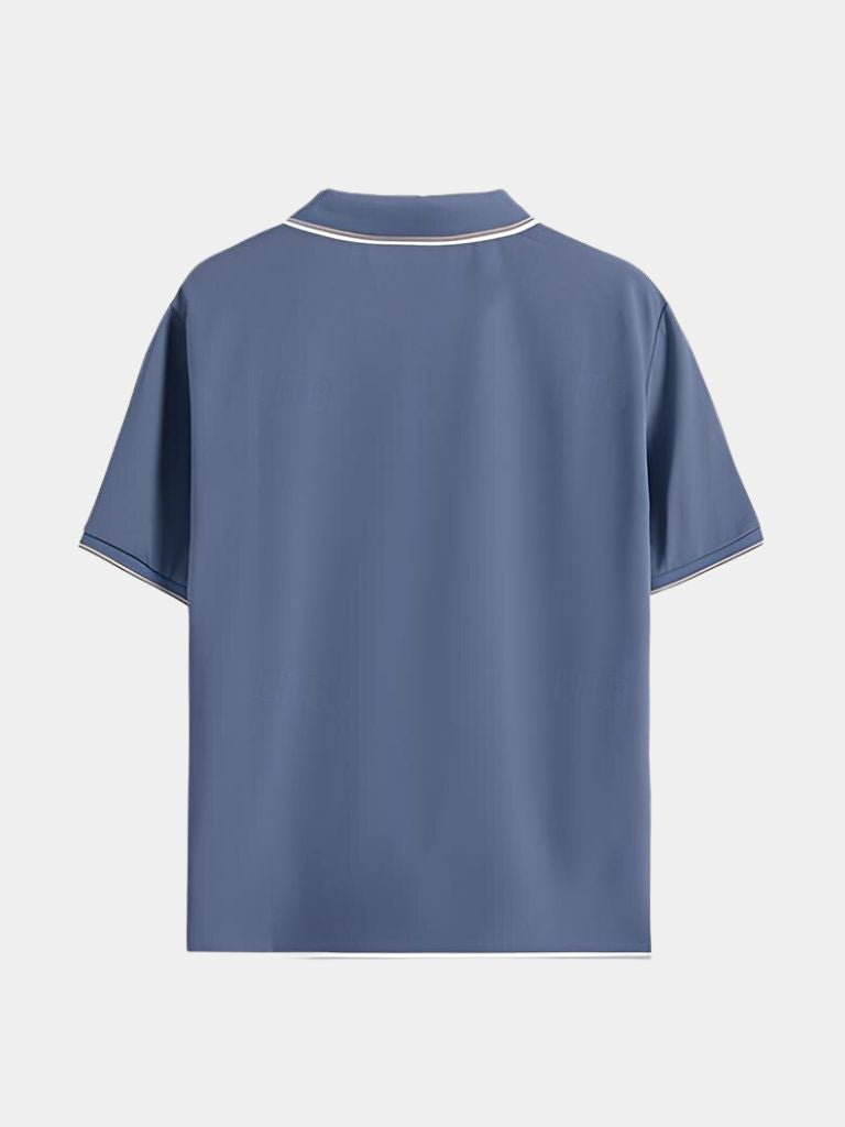 Timeless Black V-Neck Polo - Cross & Crown