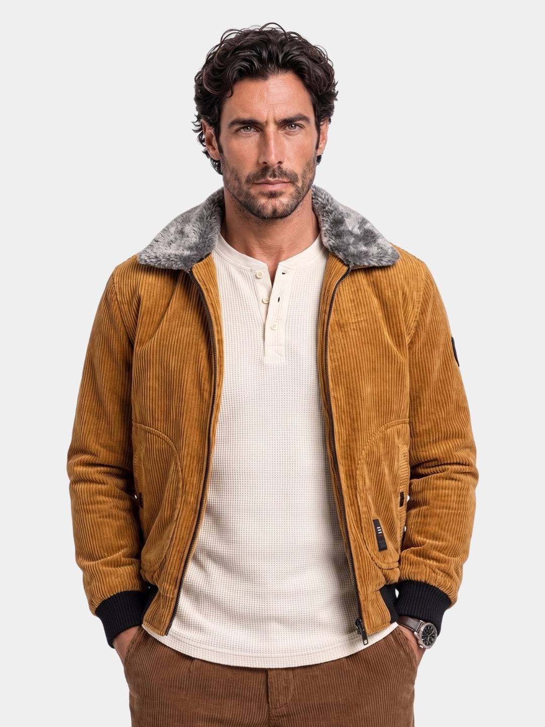 Thermal Windbreaker Corduroy Jacket - Cross & Crown