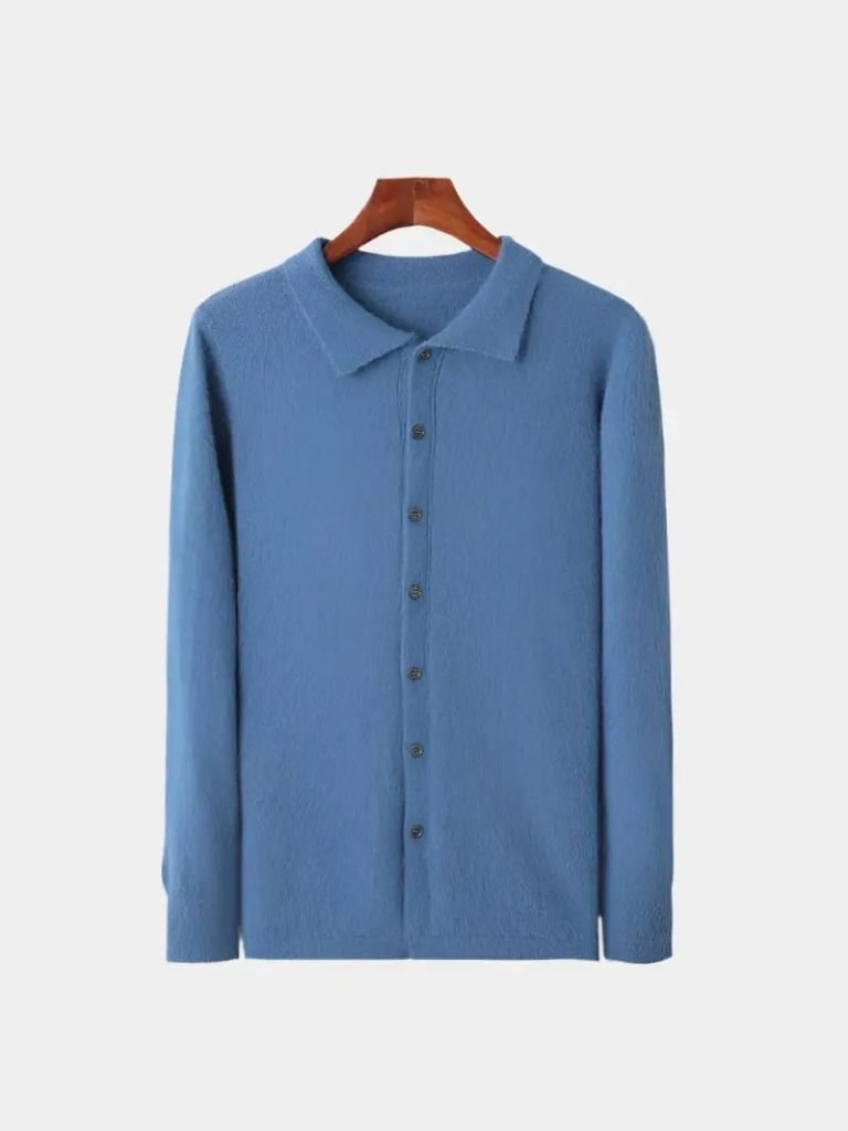 100% Cashmere Polo Cardigan -