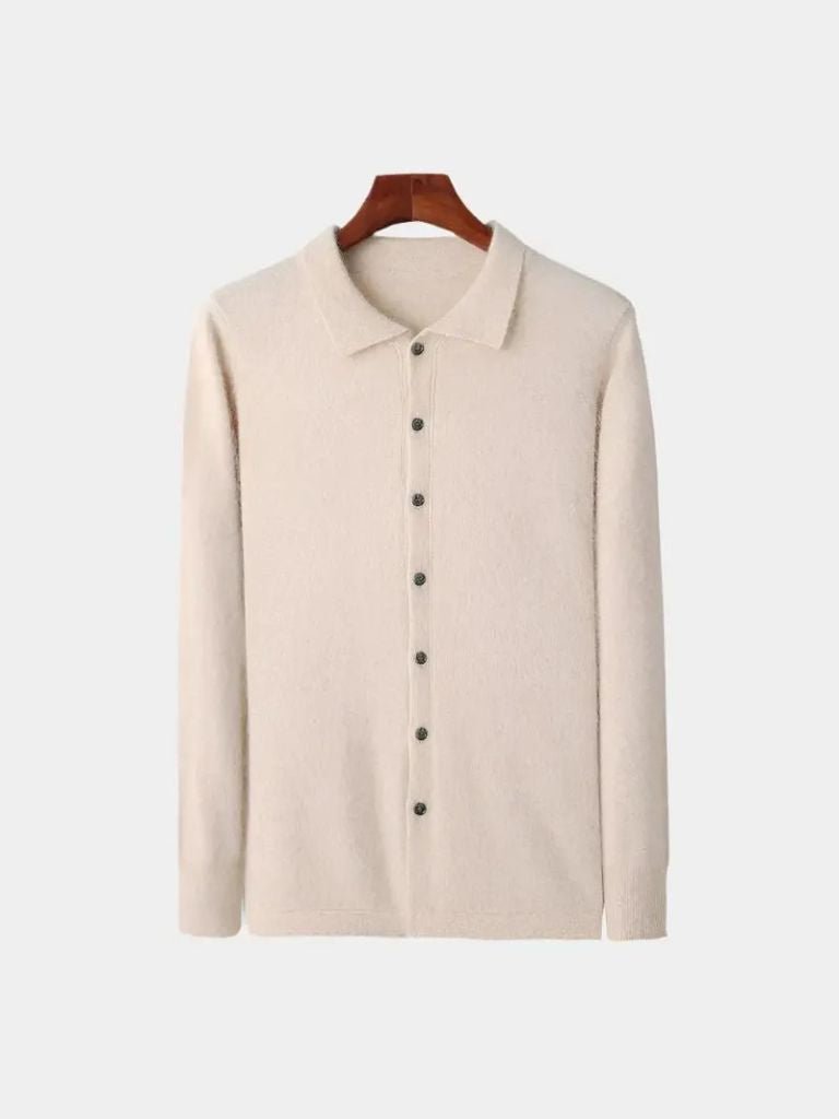 100% Cashmere Polo Cardigan -