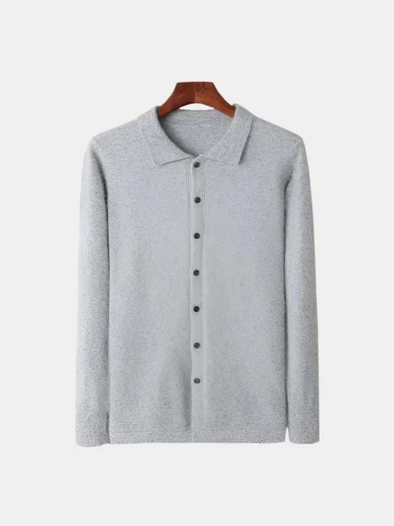 100% Cashmere Polo Cardigan -