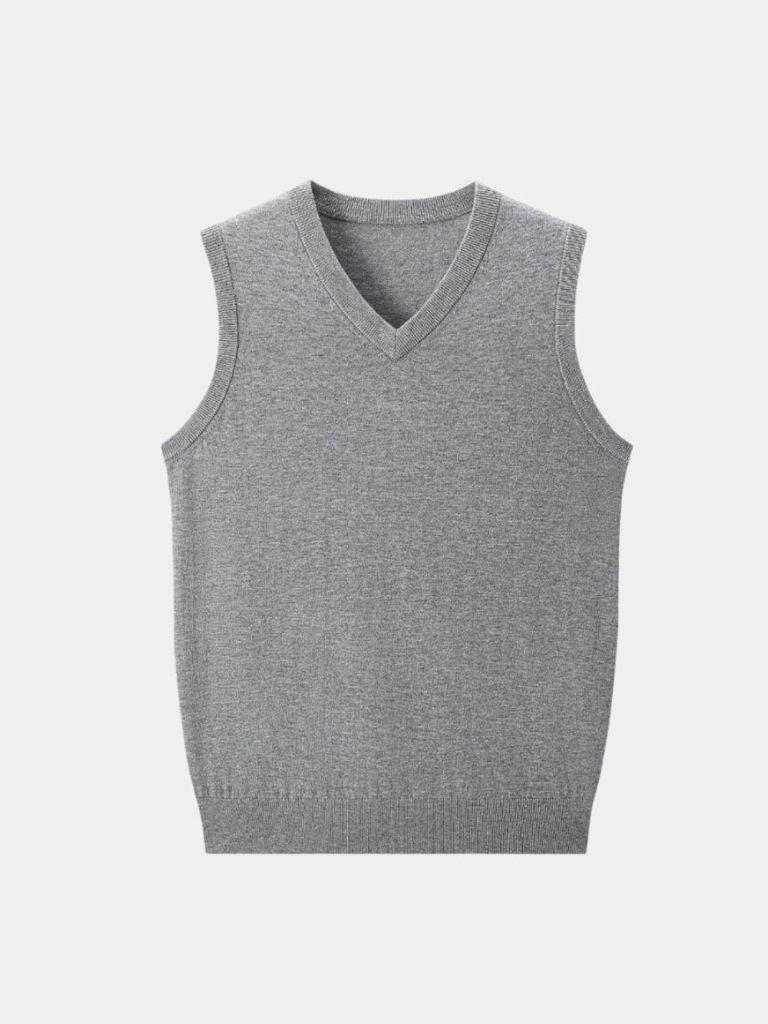 100% Cashmere V Neck Knit Vest -