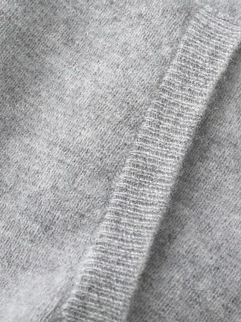 100% Merino Wool Zip Solid Color Sweater