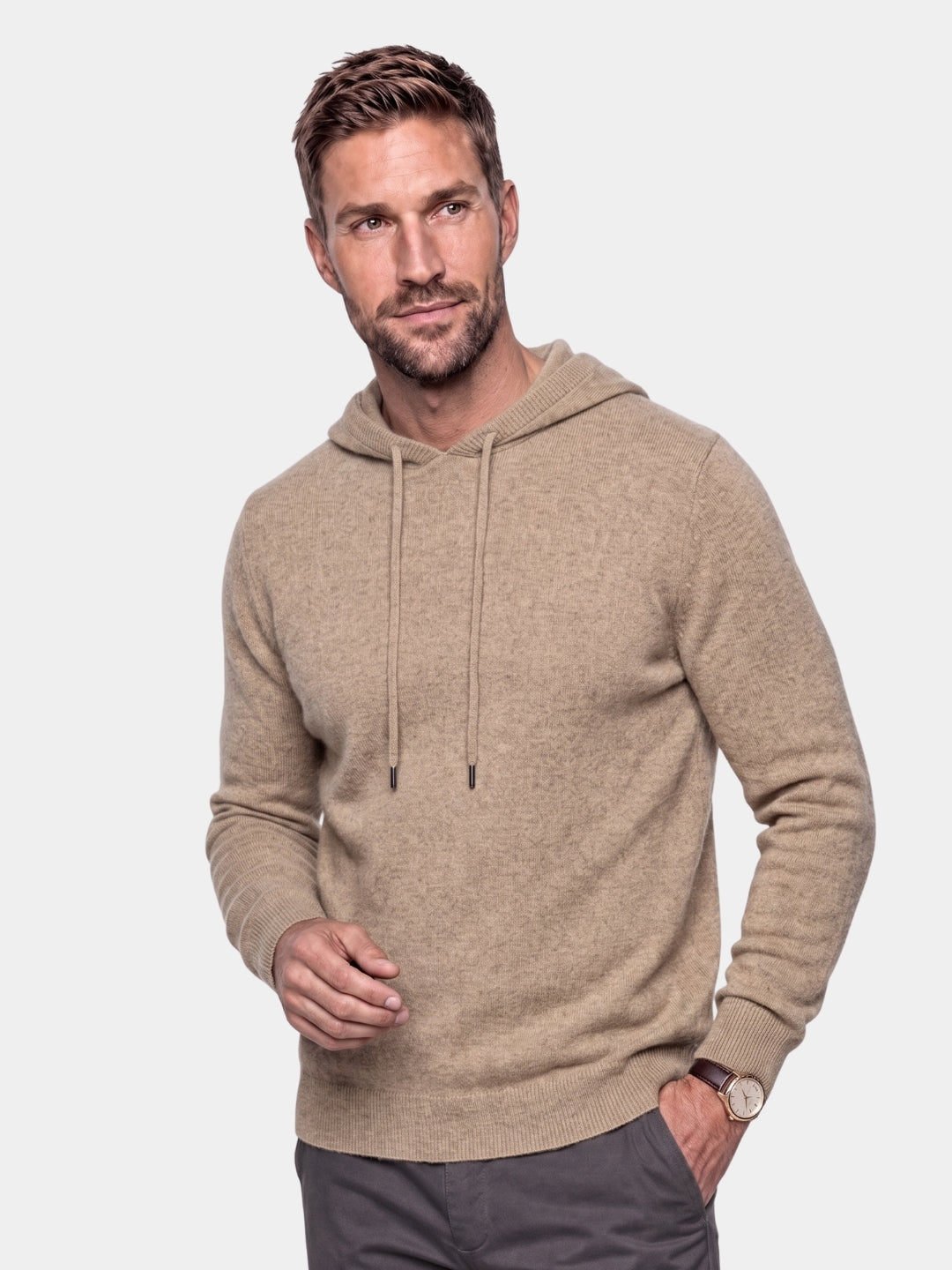 100% Cashmere Hooded Sweater - Cross & Crown