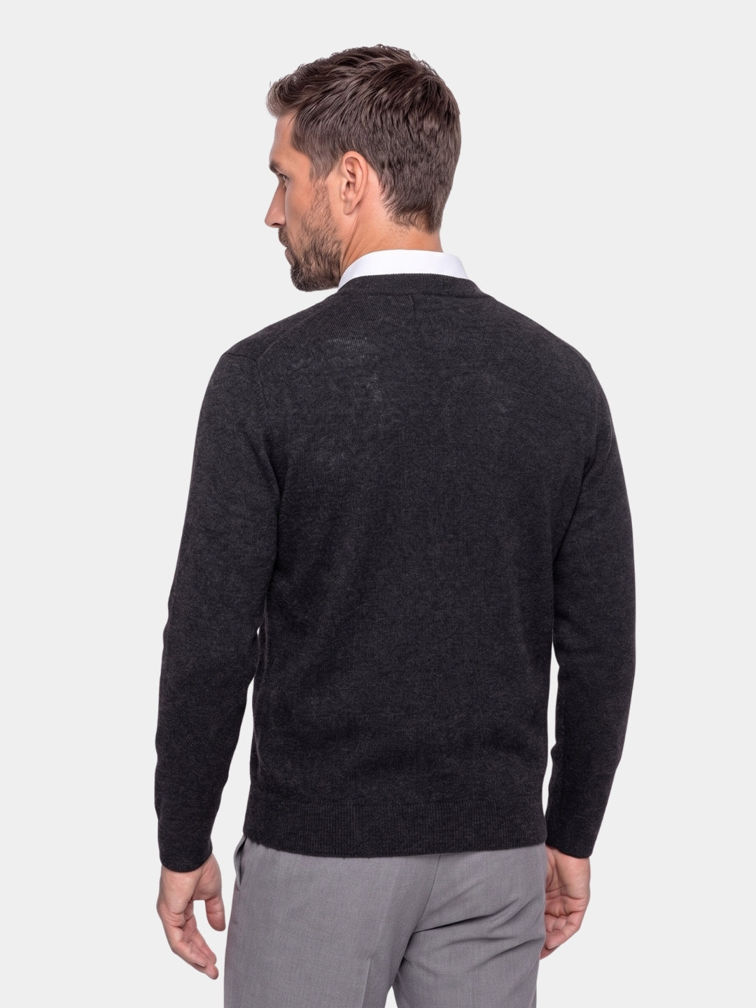 100% Merino Wool V Neck Knitwear Cardigan Sweater -