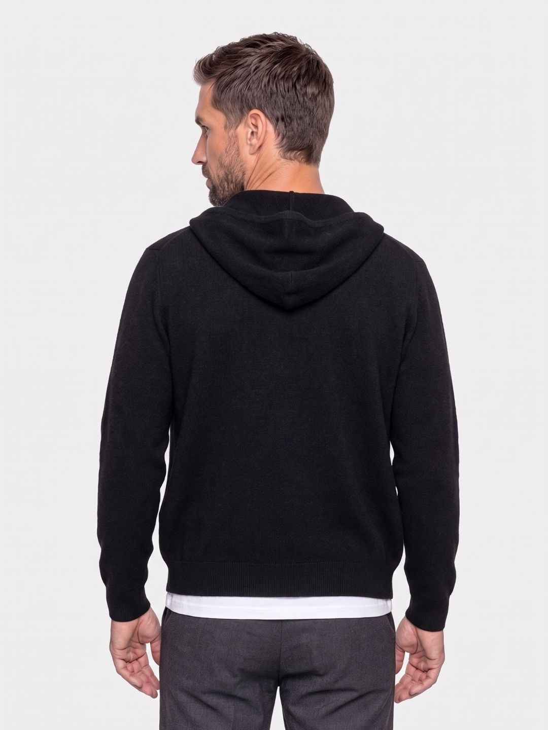 100% Merino Wool Zip Solid Color Sweater