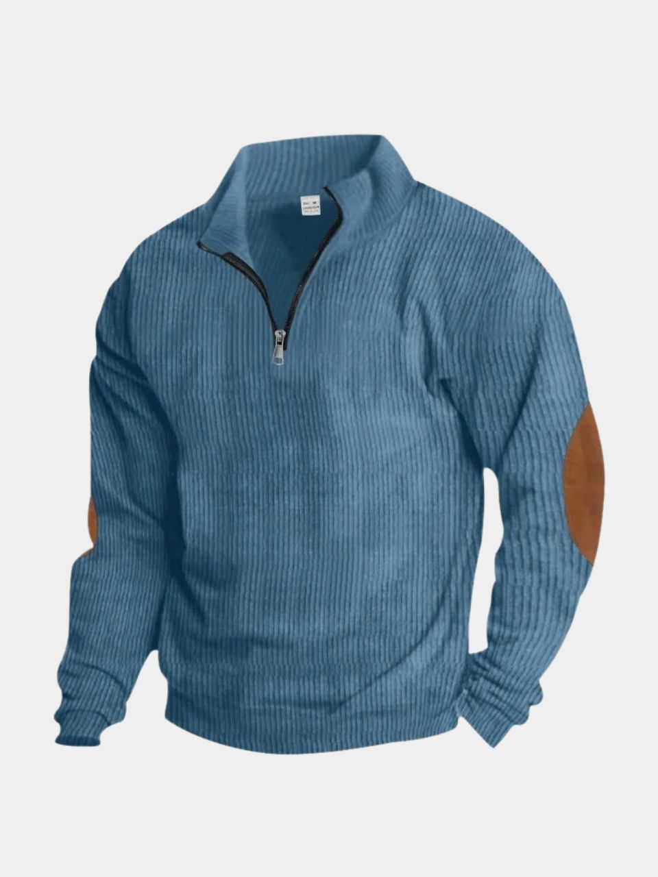 High Collar Quarter Zip Corduroy Pullover -