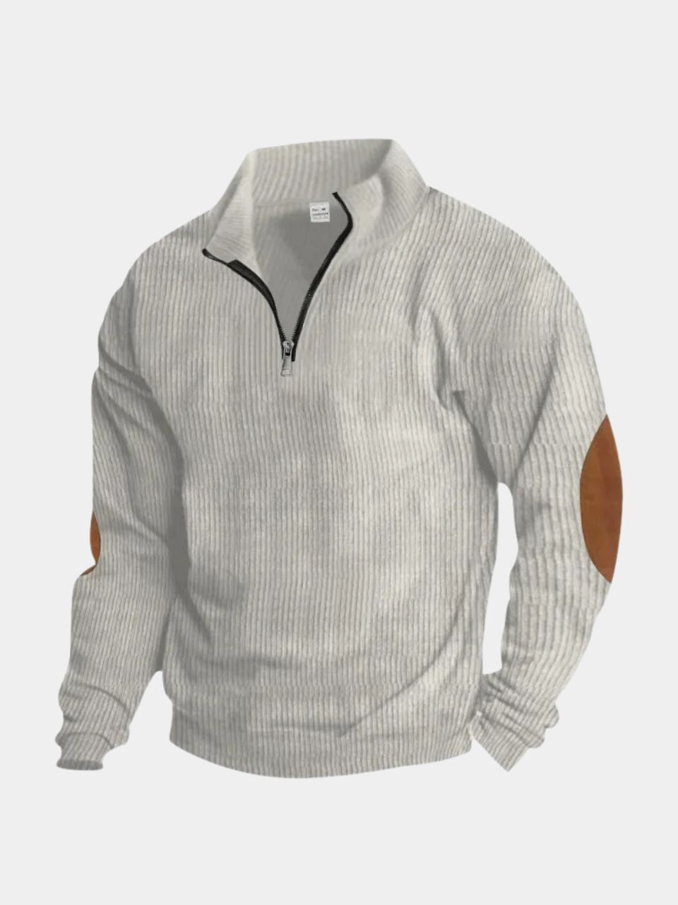 High Collar Quarter Zip Corduroy Pullover -