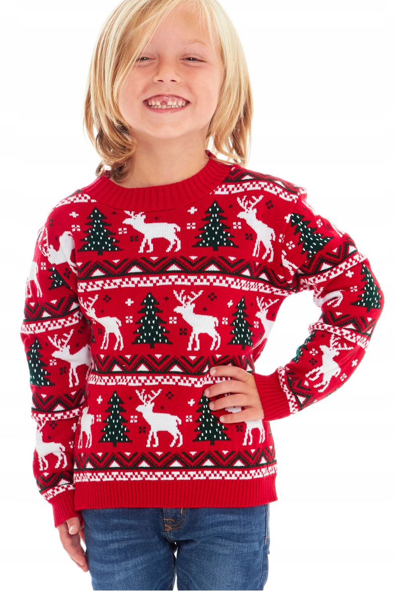 Christmas Reindeer Wool Sweater for Parents and Children Nikiam