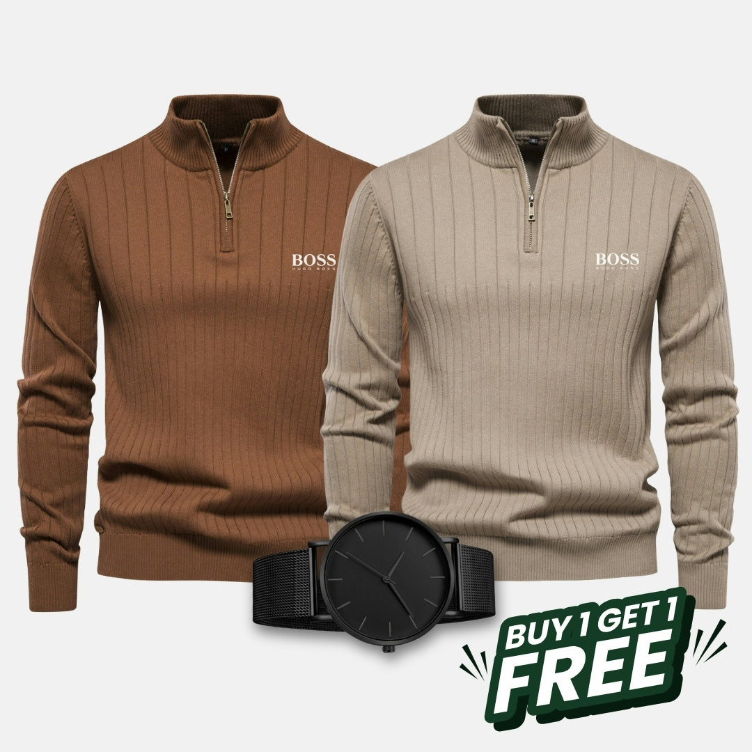 HB Kit - 2 Maglione with zip + FREE Watch Nikiam