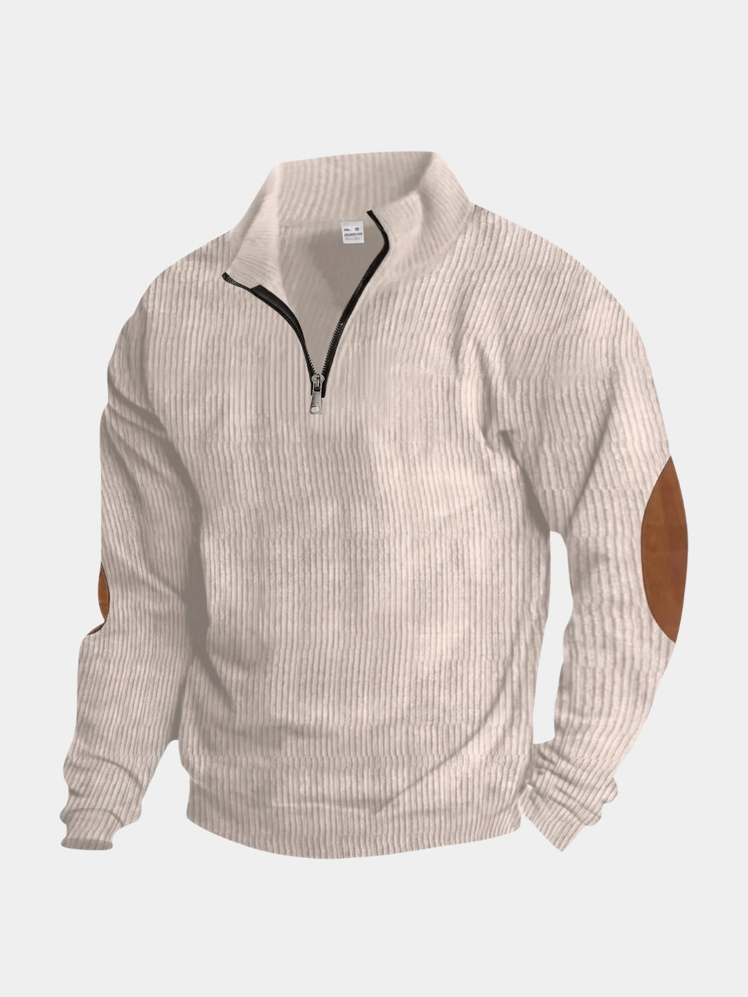 High Collar Quarter Zip Corduroy Pullover -