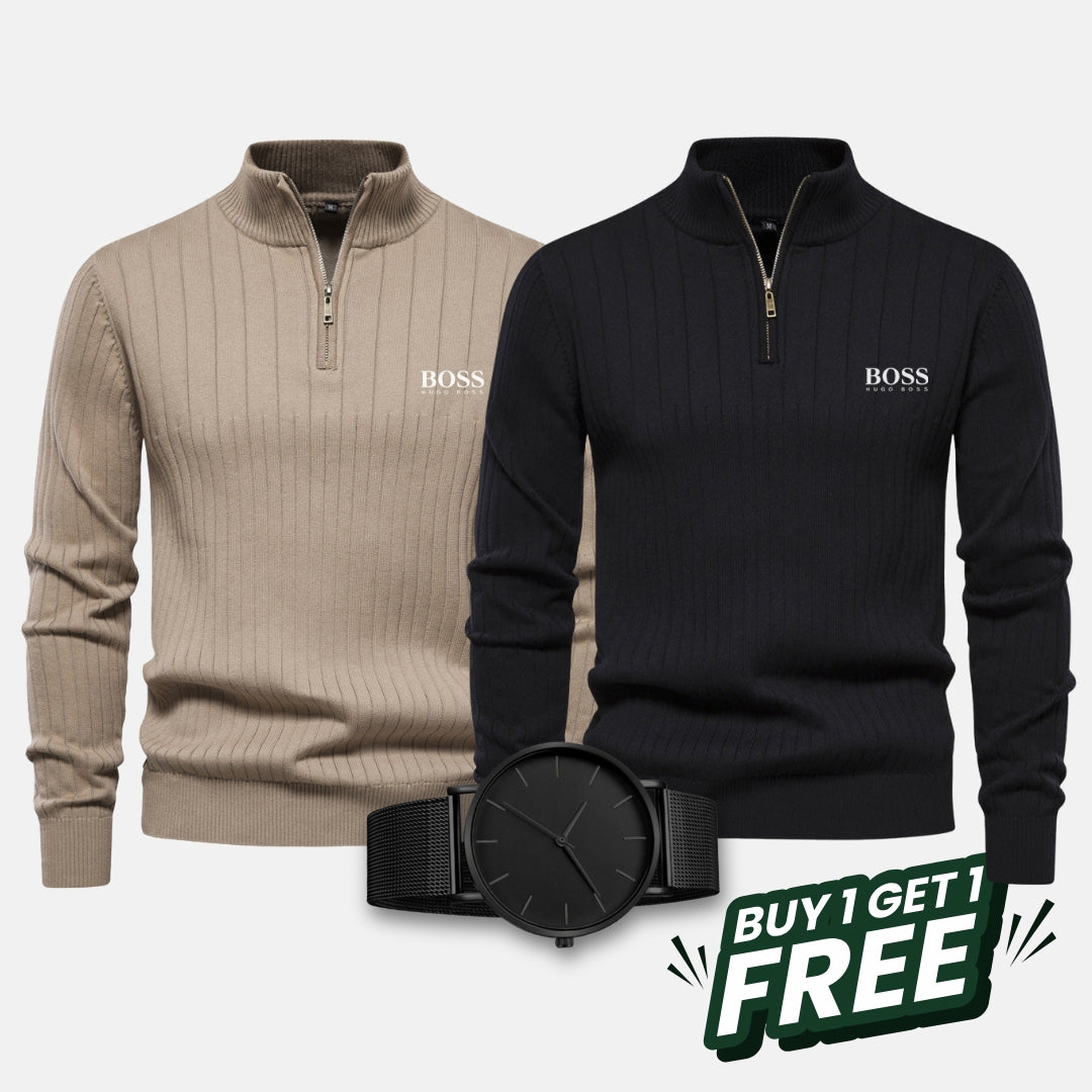 HB Kit - 2 Maglione with zip + FREE Watch Nikiam