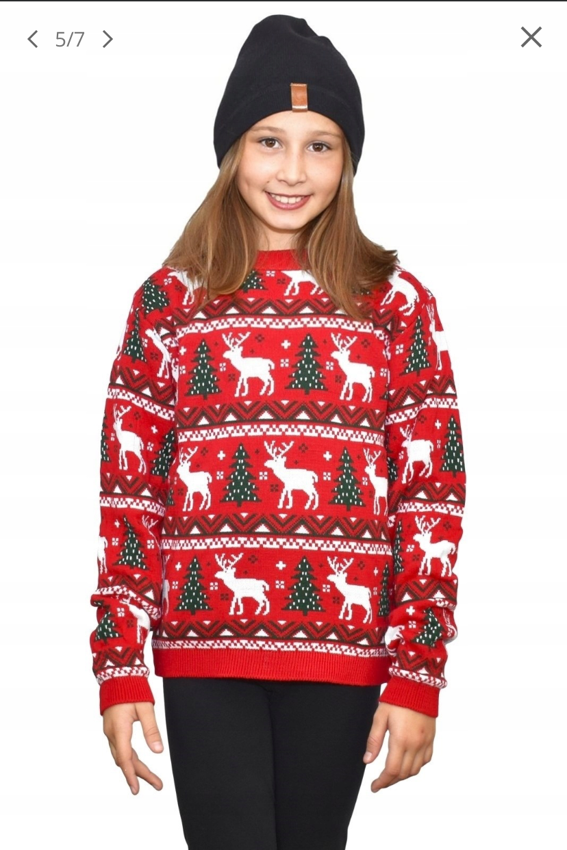 Christmas Reindeer Wool Sweater for Parents and Children Nikiam