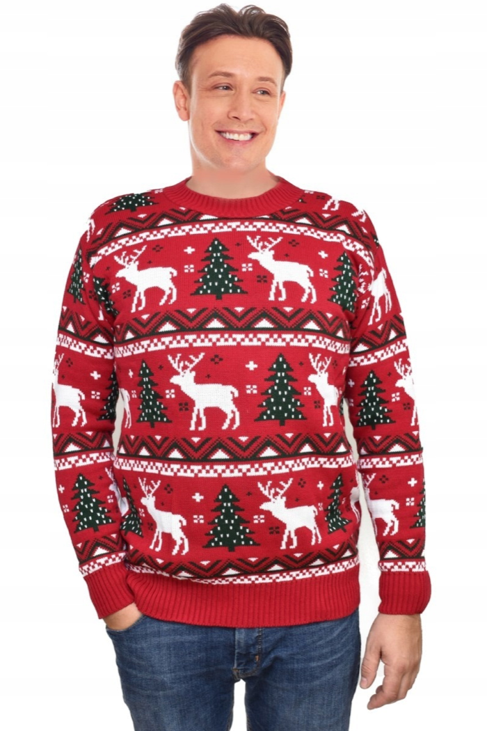 Christmas Reindeer Wool Sweater for Parents and Children Nikiam