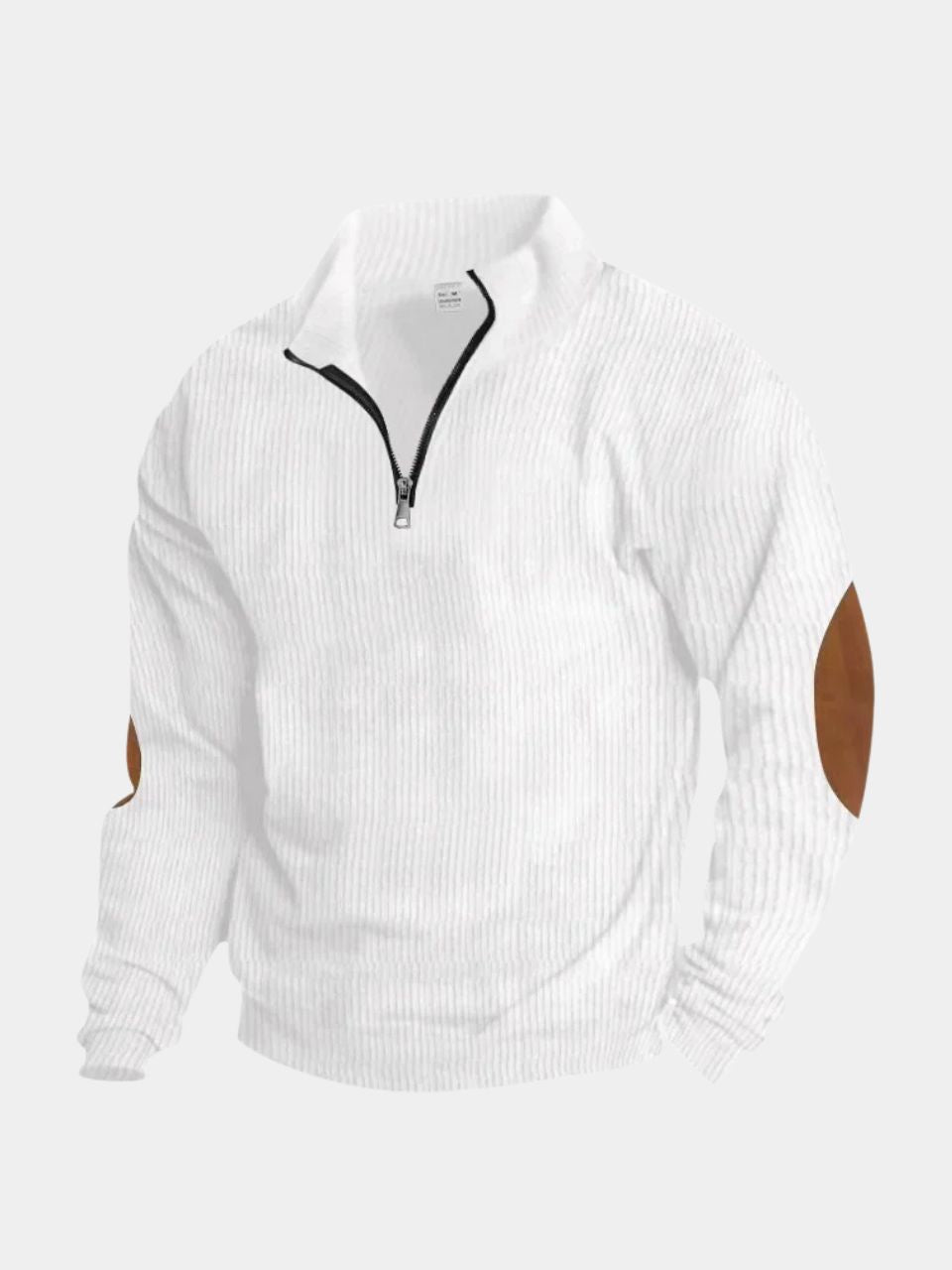 High Collar Quarter Zip Corduroy Pullover -
