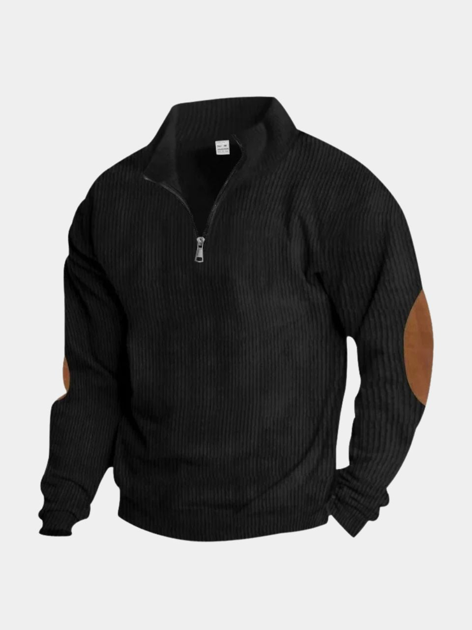 High Collar Quarter Zip Corduroy Pullover -