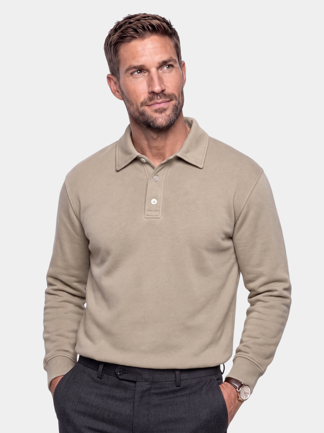 Canyon Mist Long Sleeve Polo Shirt – Cross & Crown