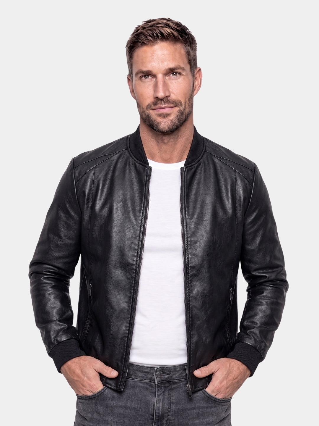 Essential Leather Jacket - Cross & Crown