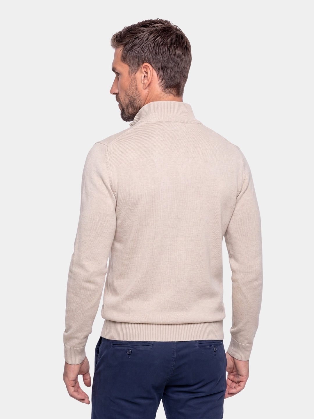 Half Zip Knitwear Solid Color Cardigan Sweater -