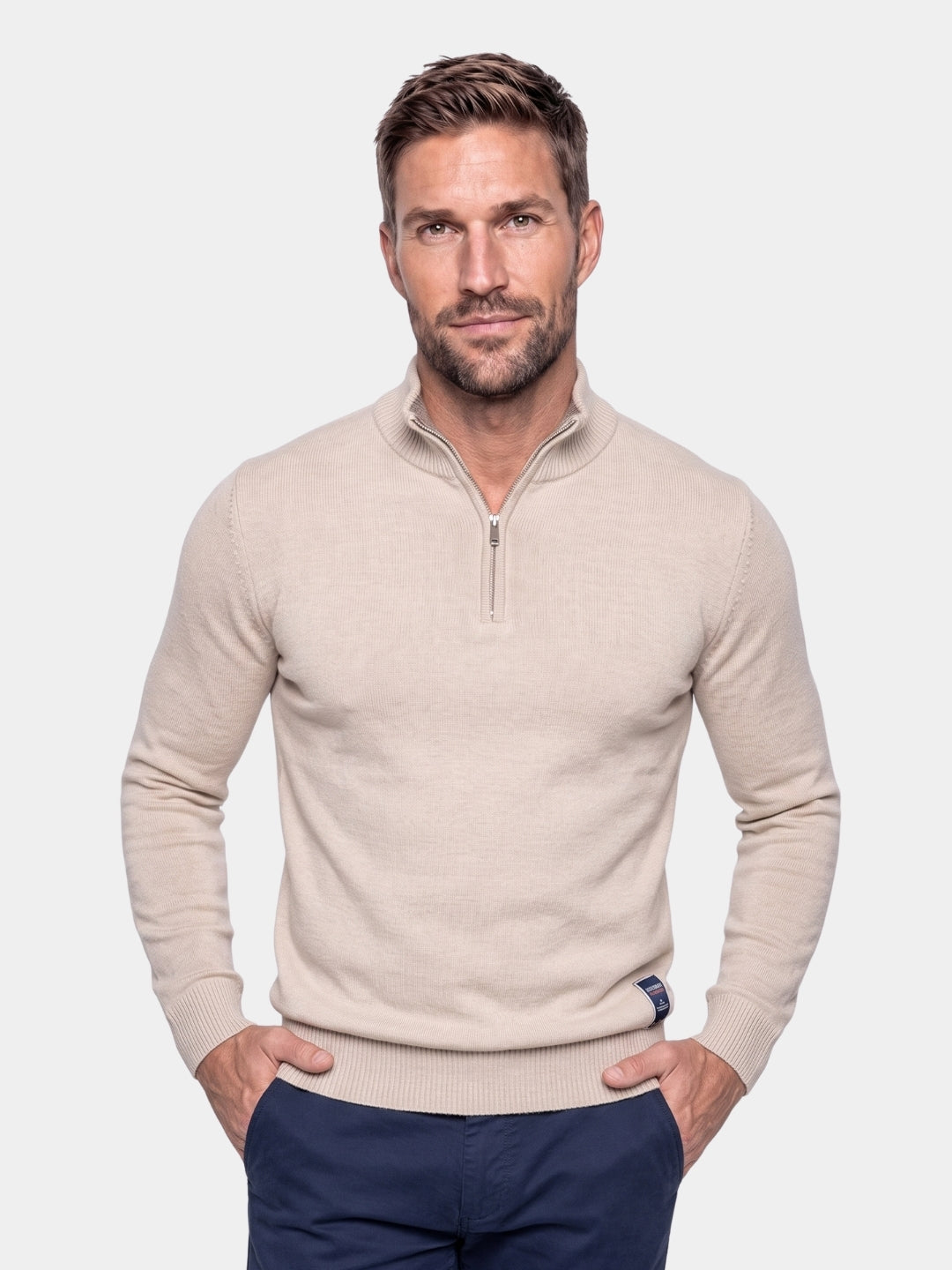Half Zip Knitwear Solid Color Cardigan Sweater -