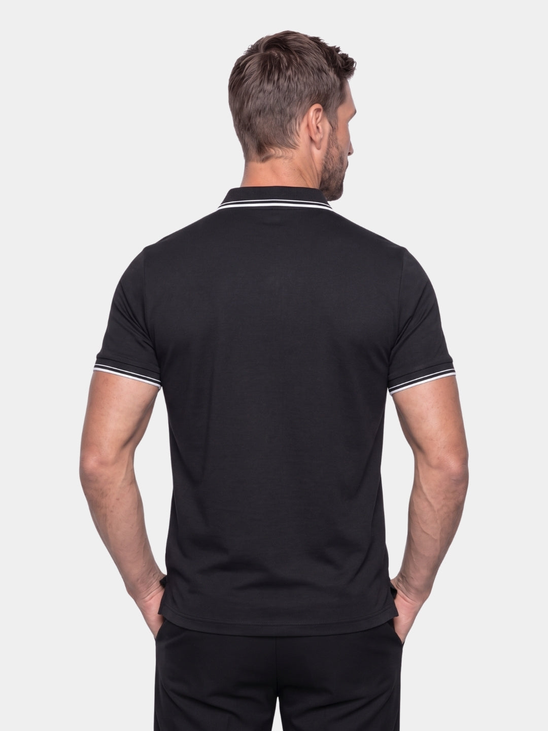 Obsidian Trim Polo – Cross & Crown